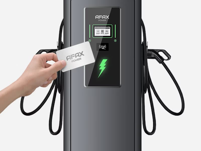Cartão RFID Afax Power em carregador DC MAX